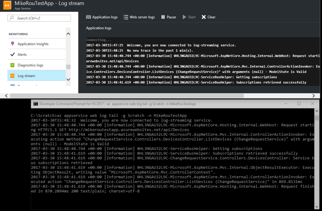 AppService Log Streaming