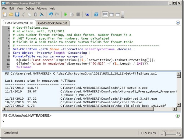 Image of script